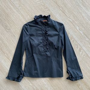 Tory Burch ruffled black blouse! Size 2